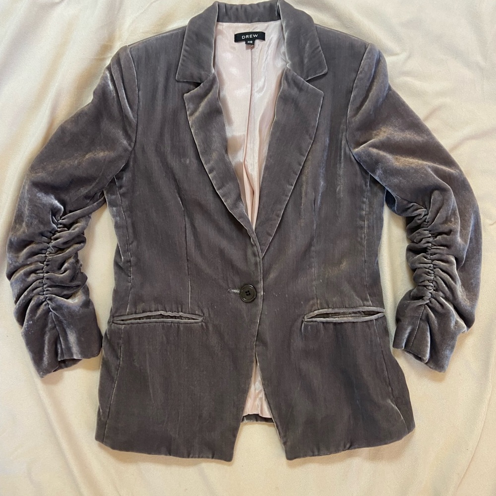 Gray velvet DREW blazer